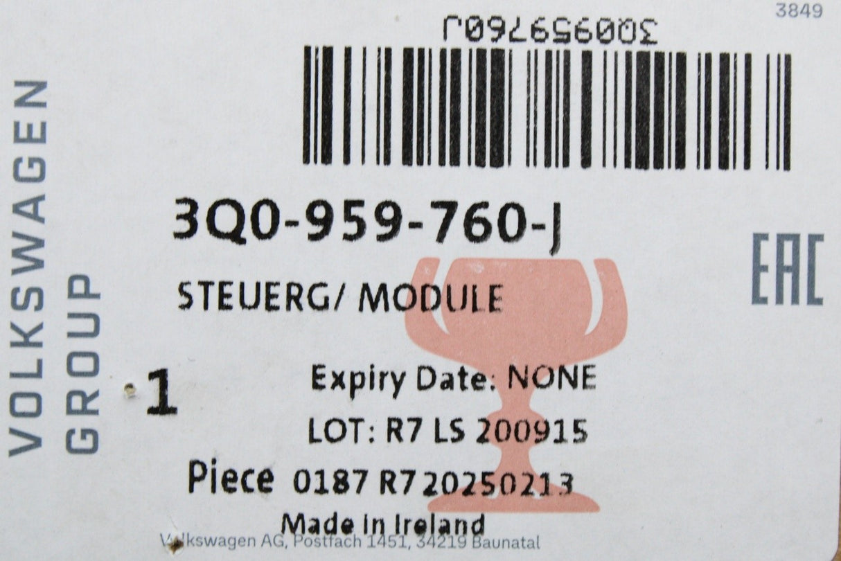VW Skoda SEAT CUPRA front seat adjustment control module 3Q0959760J