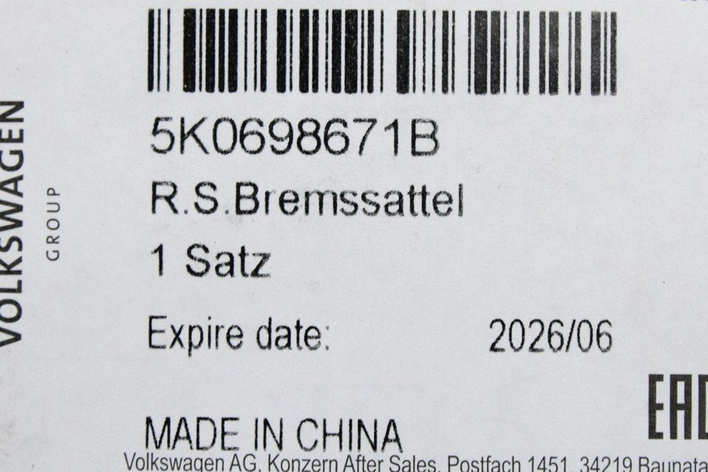 VW Transporter T6.1 rear brake caliper gasket set 5K0698671B