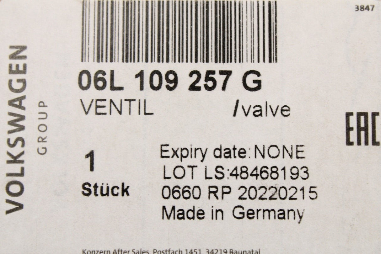 VW Audi Skoda SEAT camshaft control valve (2.0 TSI TFSI) 06L109257G