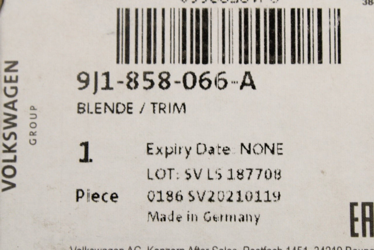 Audi e-Tron GT 2021-on trim panel for driving assist camera 9J1858066A