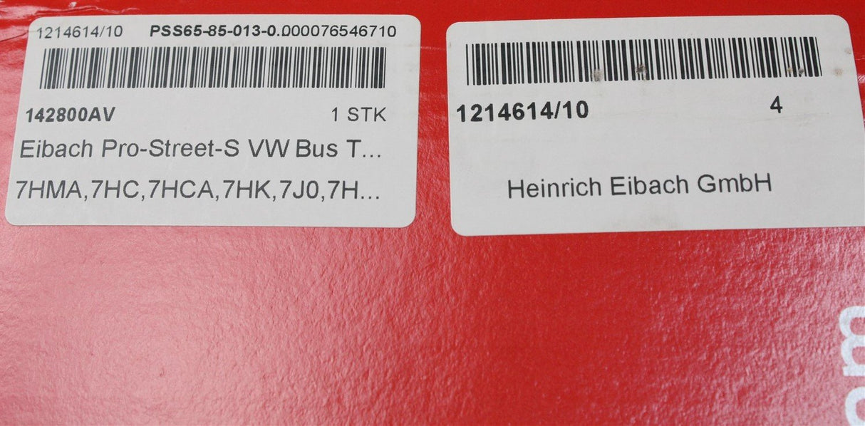 VW Transporter T5.1 T6 T6.1 Eibach coilover suspension kit ZGB5GA071680A