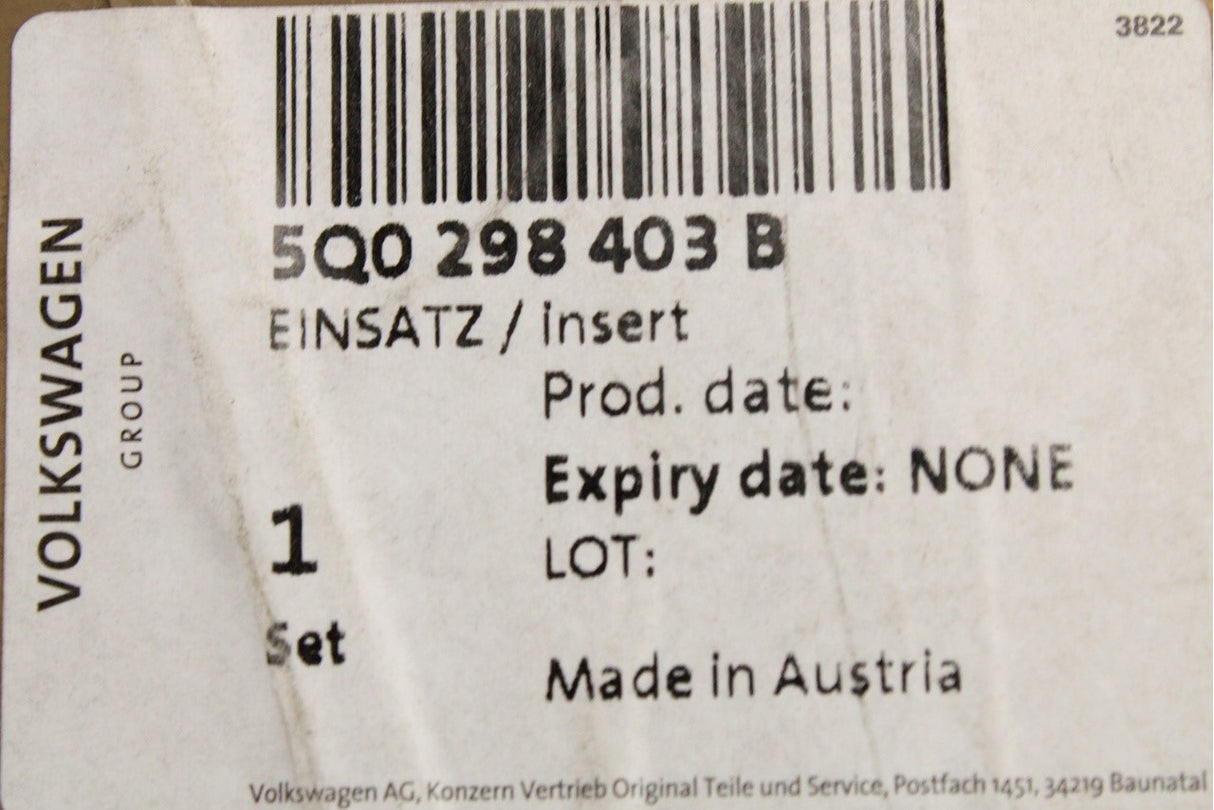 VW Golf Audi A3 Skoda Kodiaq SEAT Leon A/C dryer insert kit 5Q0298403B