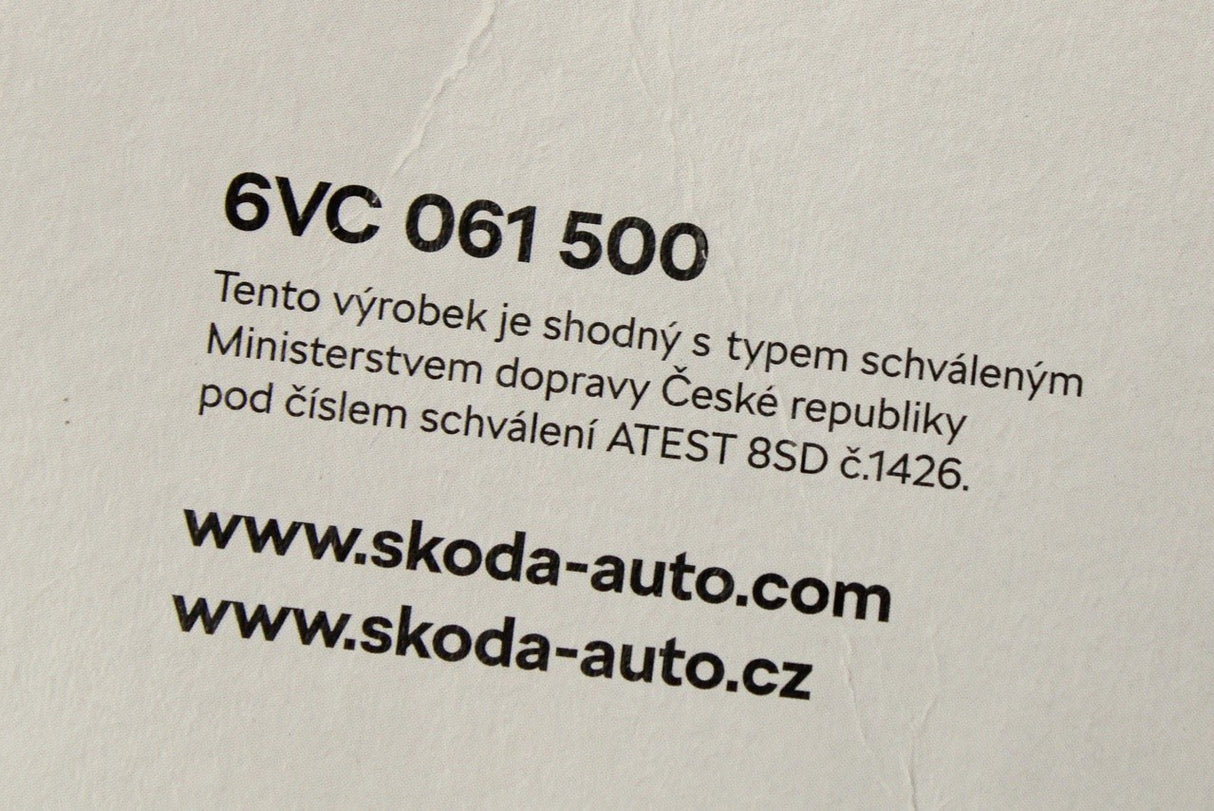Skoda Fabia 2022-on RHD all weather rubber floor mats set 6VC061500