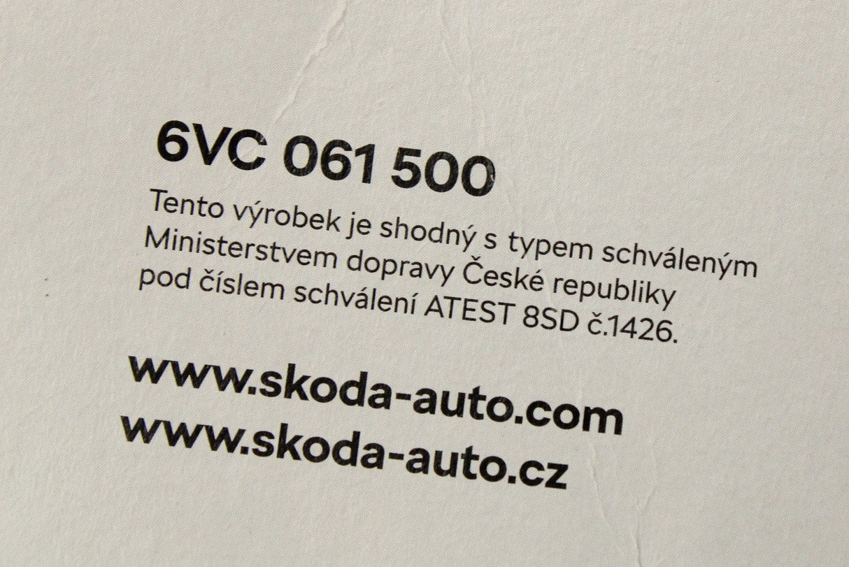 Skoda Fabia 2022-on RHD all weather rubber floor mats set 6VC061500