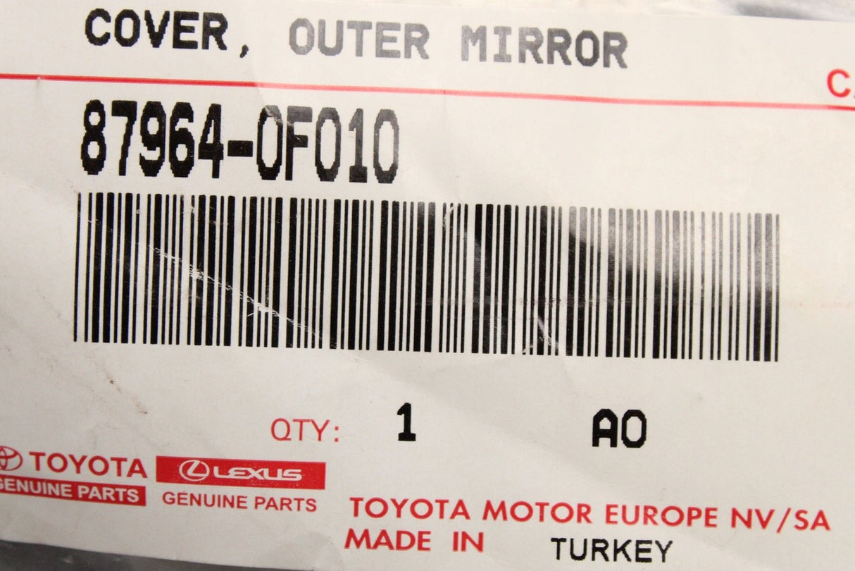 Toyota Verso 2009-2017 wing mirror install hole cover (left) 87964-0F010