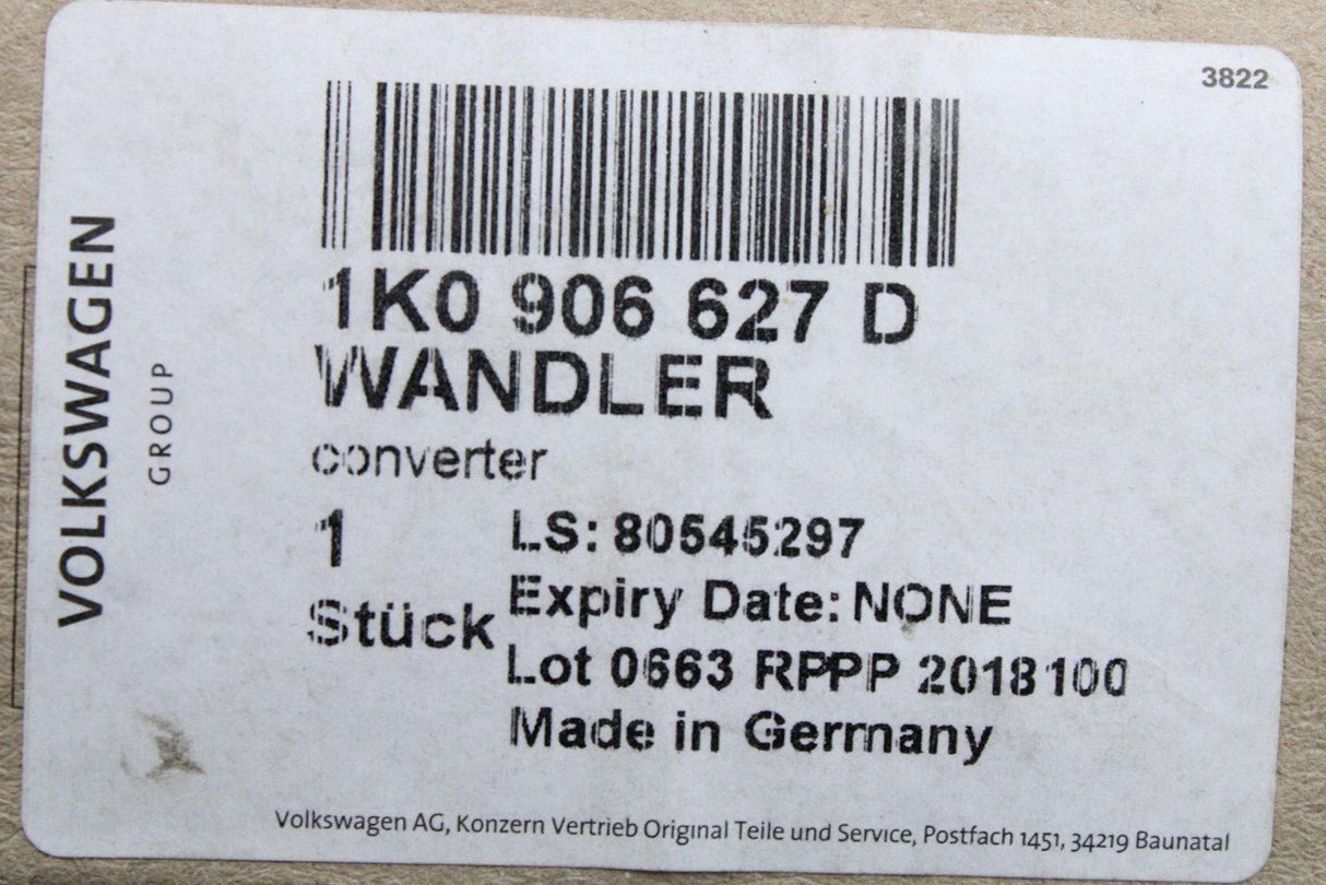 VW Audi Skoda SEAT 1.9 TDI EGR pressure converter valve N18 1K0906627D