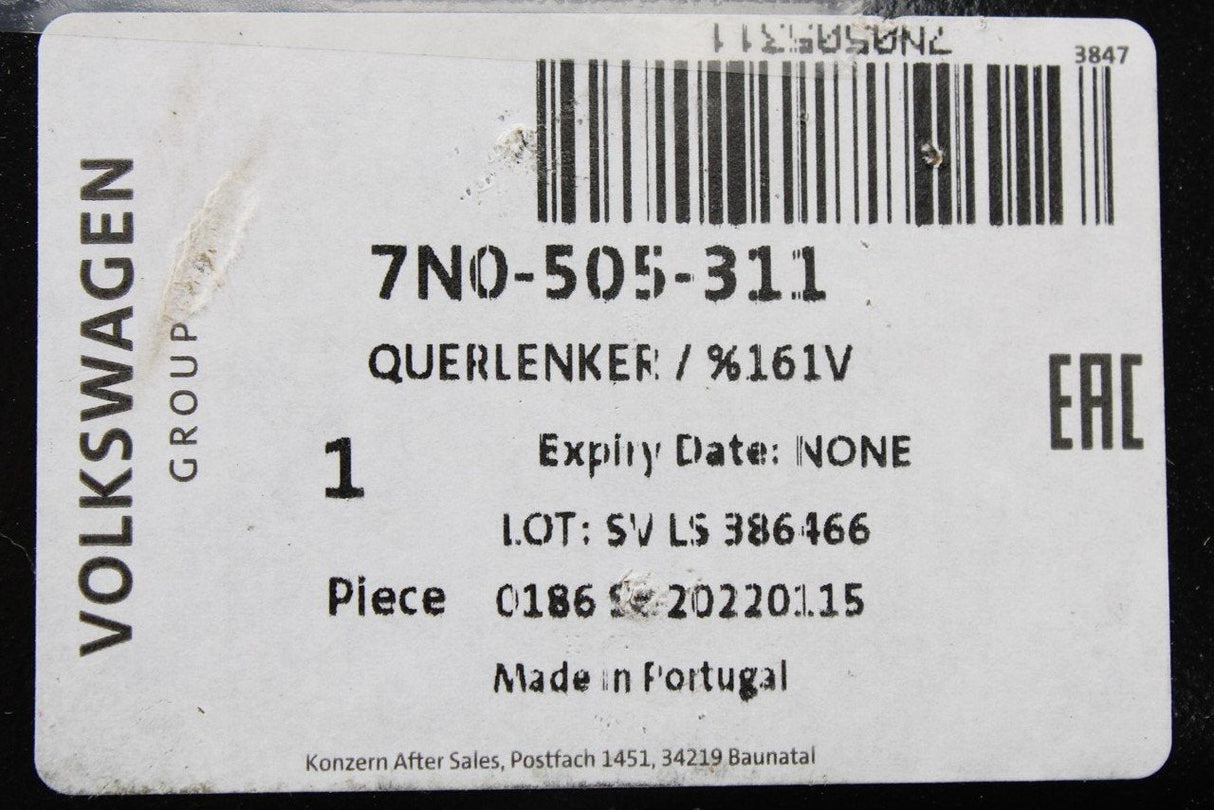 VW Sharan SEAT Alhambra 2011-2023 lower rear wishbone arm (x1) 7N0505311
