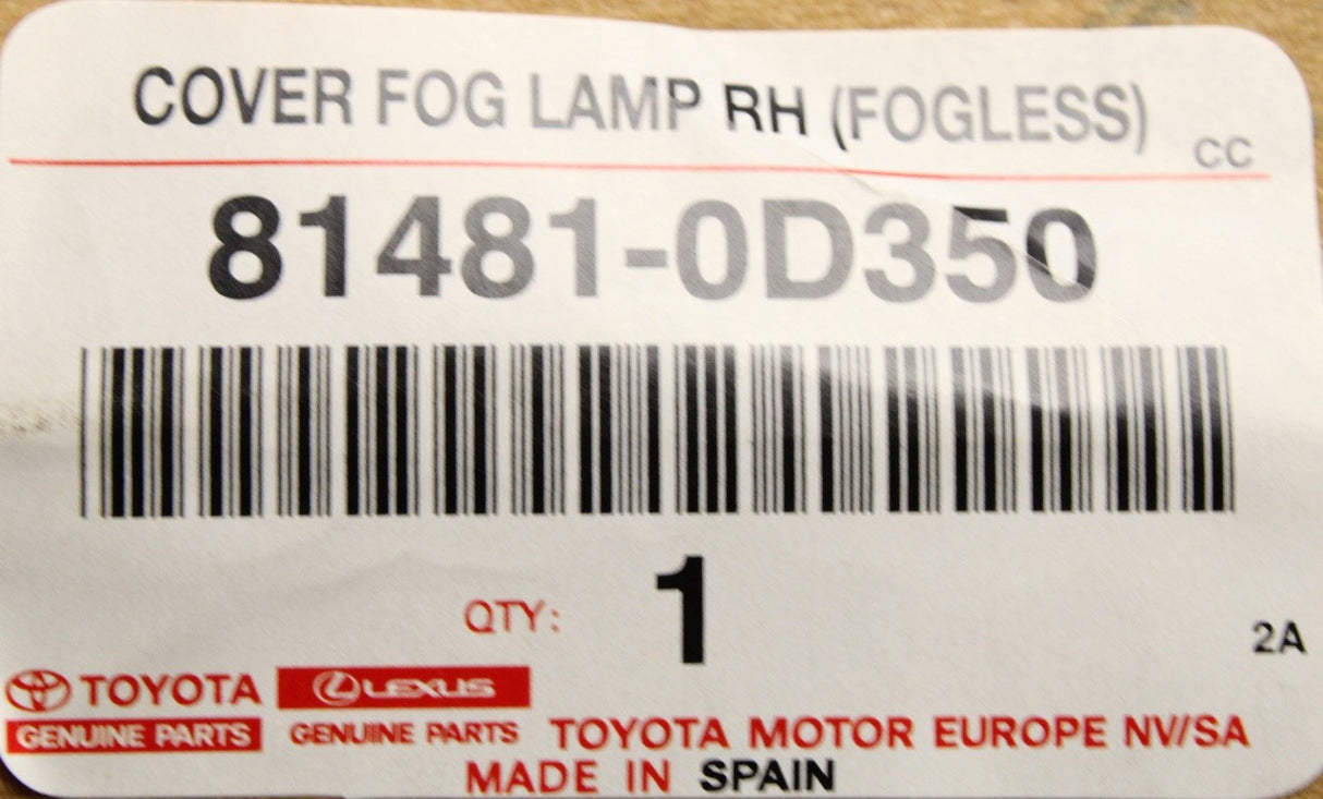 Toyota Yaris 2014-2020 fog light cover trim (right) 81481-0D350