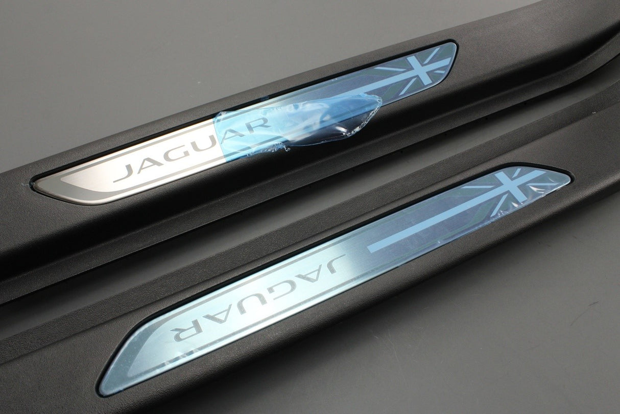 Jaguar E-Pace 2017-on sill treadplates (union jack) J9C11681PVJ