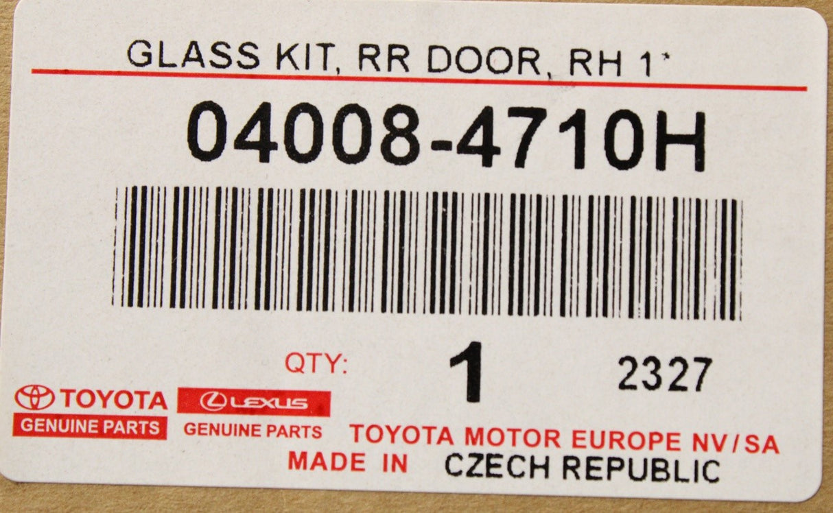 Toyota Aygo 2005-14 rear quarter window glass (right) 04008-4710H
