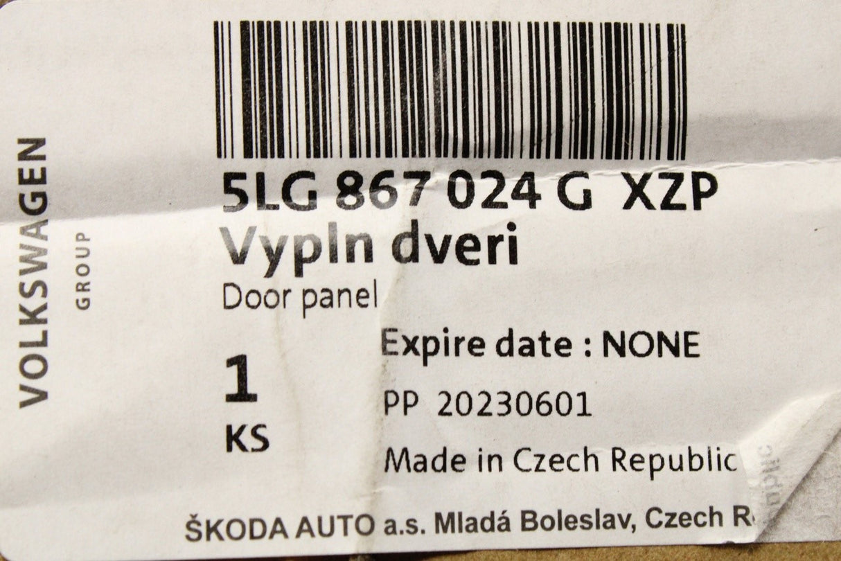 Skoda Enyaq 2021-on black door card panel (rear right) 5LG867024G XZP