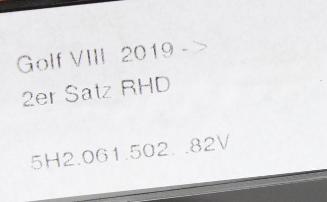 VW Golf MK8 front rubber all-weather floor mats set RHD 5H2061502 82V