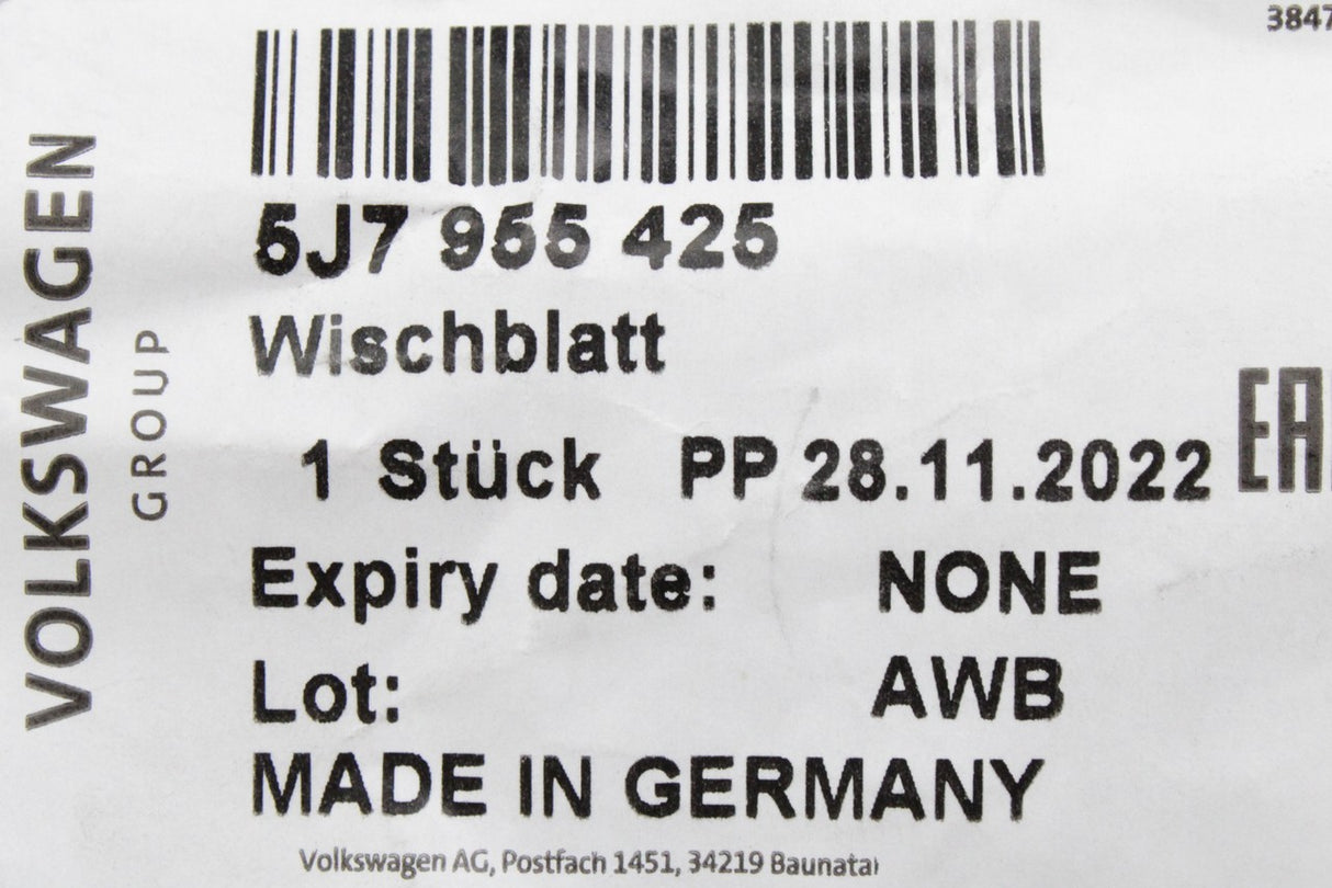 Skoda Roomster 2006-2015 aero wiper blade (rear) 5J7955425