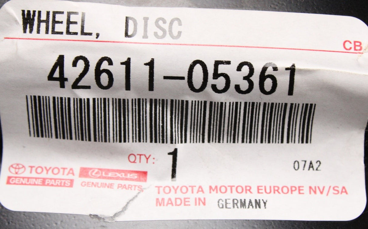 Toyota Auris Avensis Corolla 17" space saver spare wheel 42611-05361