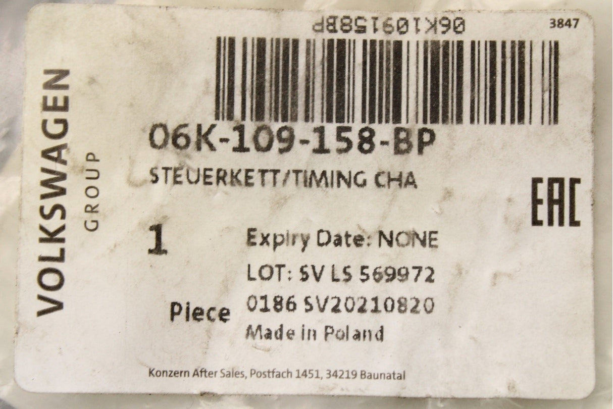 VW Golf MK8 Audi A3 Skoda SEAT Cupra 2.0 TFSI timing chain 06K109158BP
