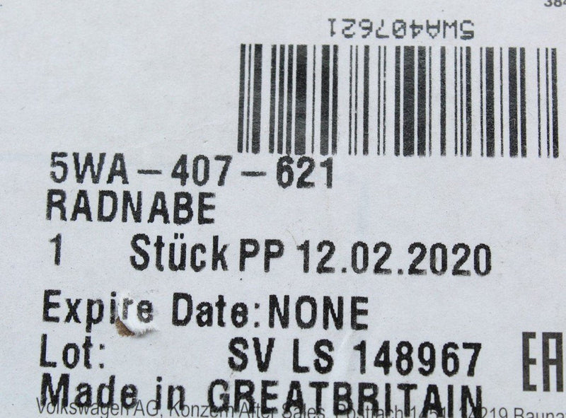 Audi A3 S3 RS3 VW Golf MK8 Leon Octavia rear wheel bearing 5WA407621