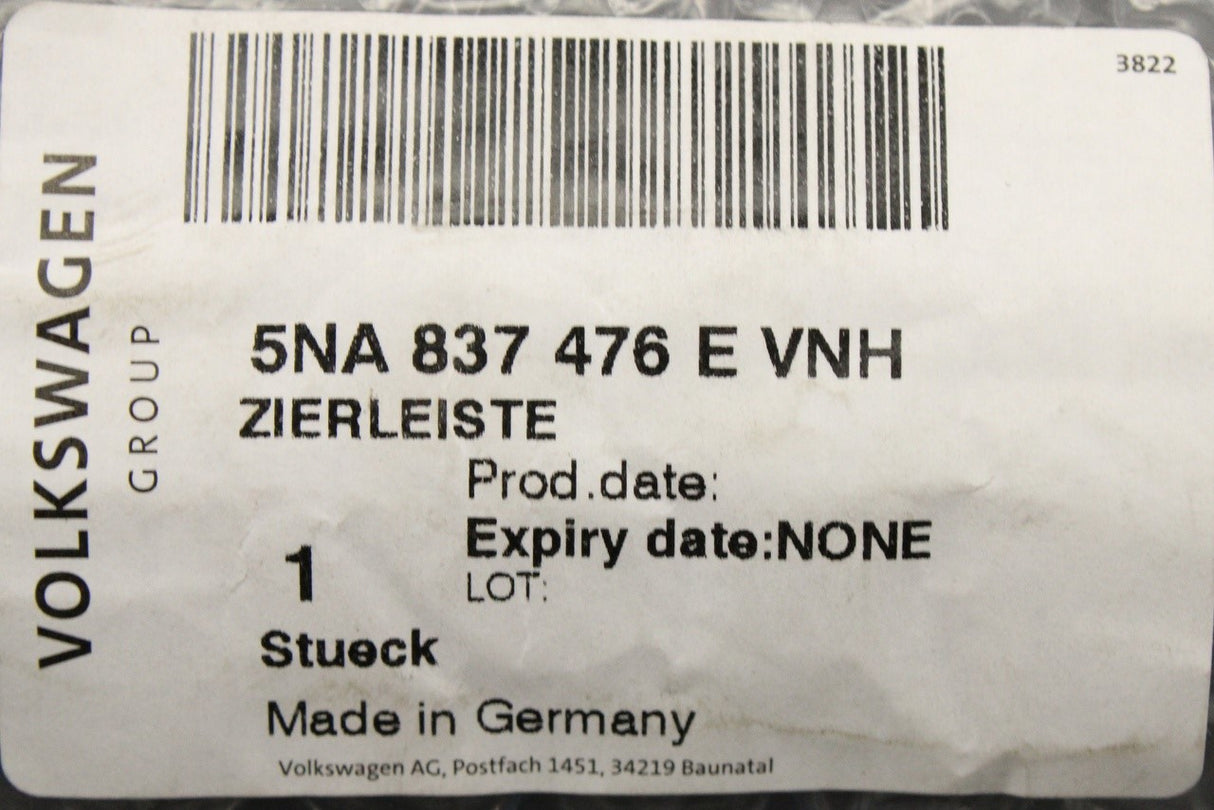VW Tiguan 16-24 front outer window aperture seal (right) 5NA837476E VNH