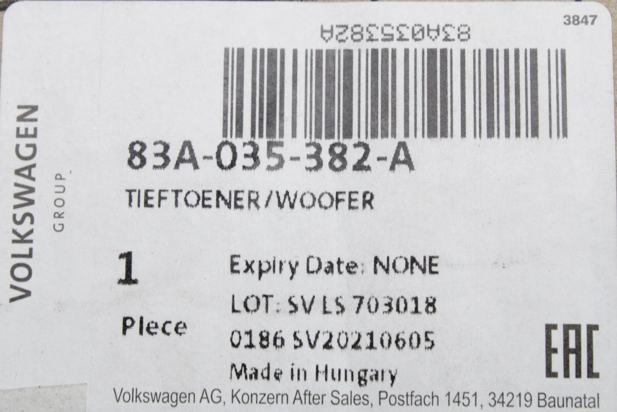 Audi A1 2019-on Q3 2019-on RSQ3 20-on spare wheel subwoofer 83A035382A