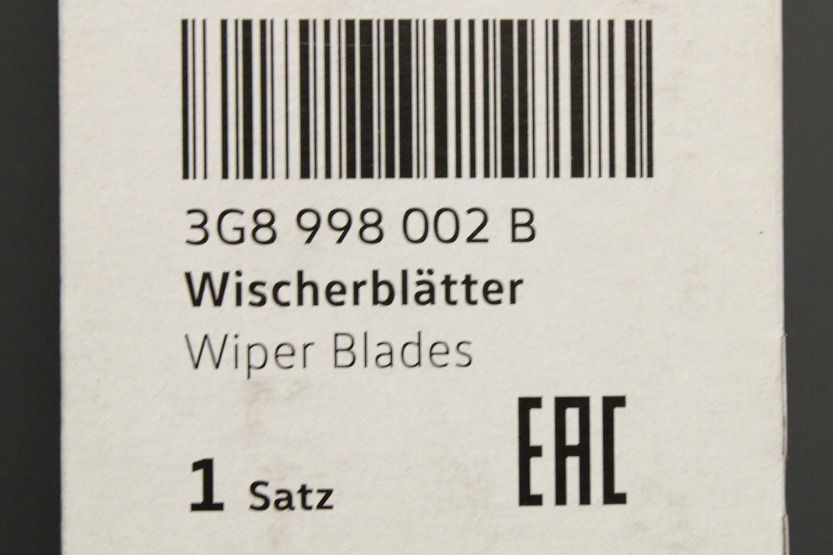 VW Arteon 2017-on LHD front windscreen wiper blades set 3G8998002B