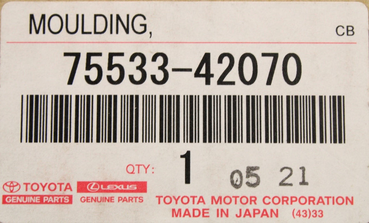 Toyota RAV4 2018-on outer windscreen moulding 75533-42070
