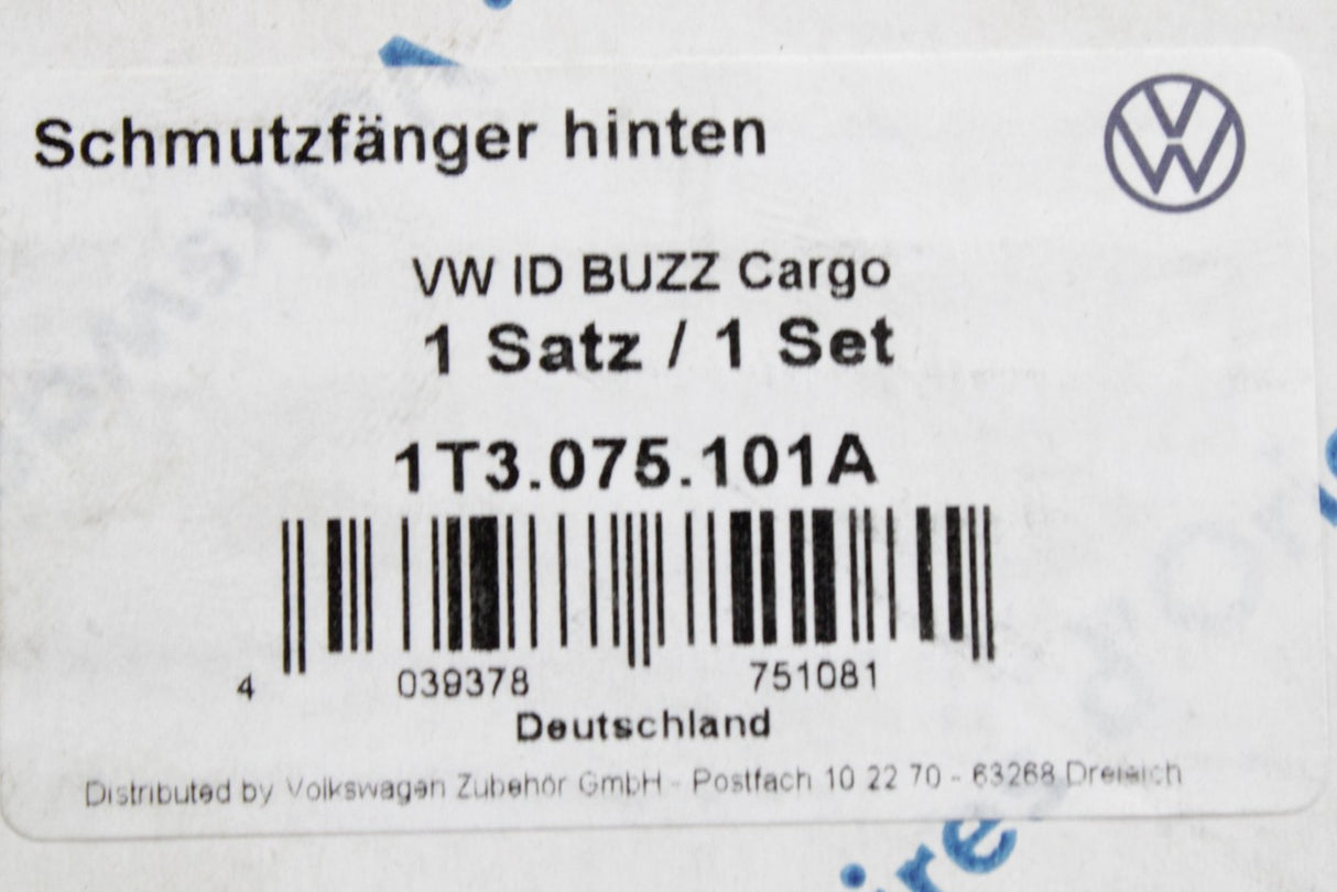 VW ID.Buzz Cargo 2023-on accessory mud flaps (rear) 1T3075101A