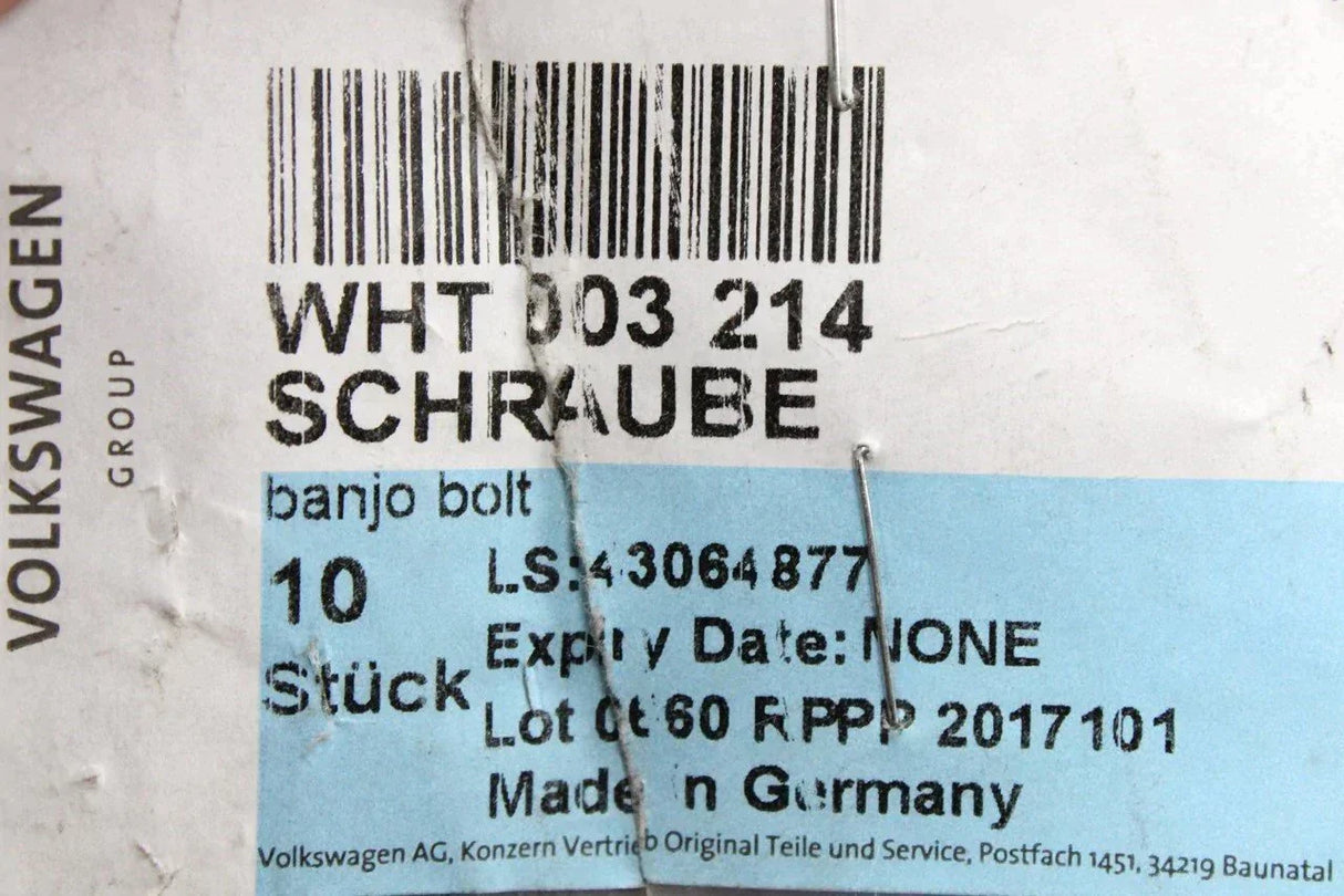 VW Audi Skoda SEAT Banjo bolt for headlight (x1) WHT003214