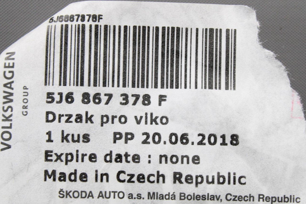 Skoda Fabia 5J 07-15 parcel shelf retainer trim (right outer) 5J6867378F