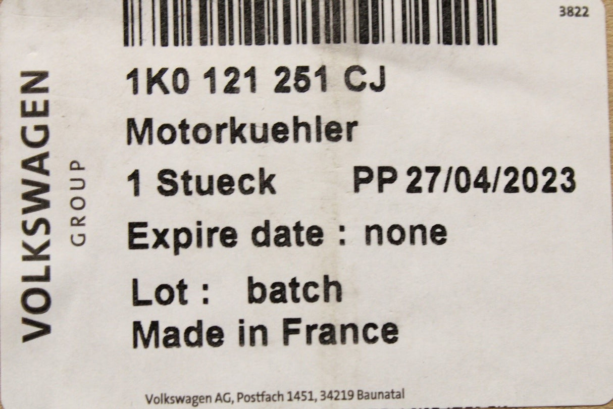 VW Golf MK5 Audi A3 Leon Octavia 2.0 FSI coolant radiator 1K0121251CJ