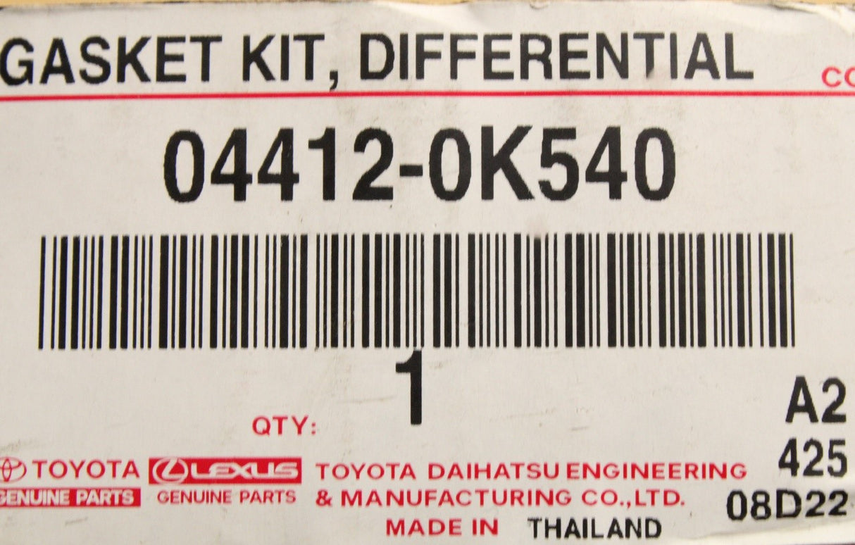 Toyota Hilux 2015-on differential & axel housing gasket set 04412-0K540