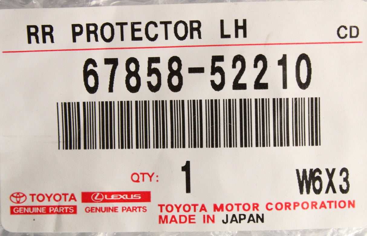 Lexus LBX 2023-on door moulding protection trim (rear left) 67858-52210