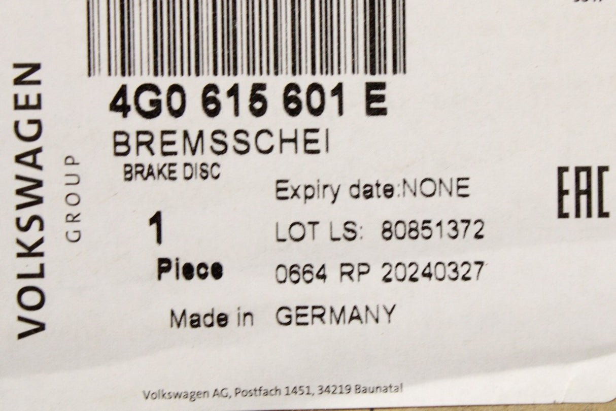 Audi RS6 C7 2013-18 rear 356mm wavy brake discs (x2) 4G0615601E