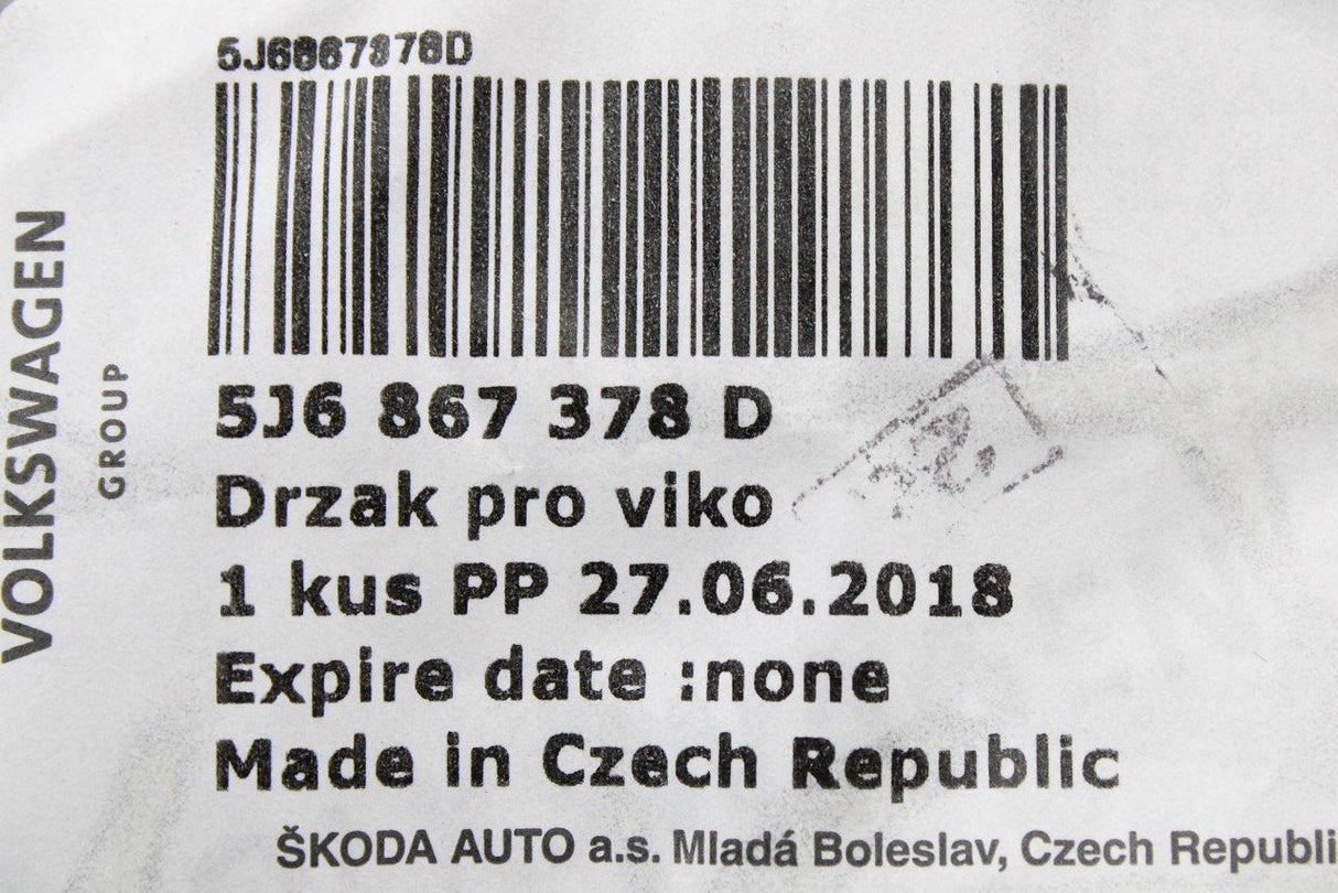 Skoda Fabia 5J 07-15 parcel shelf retainer trim (right inner) 5J6867378D