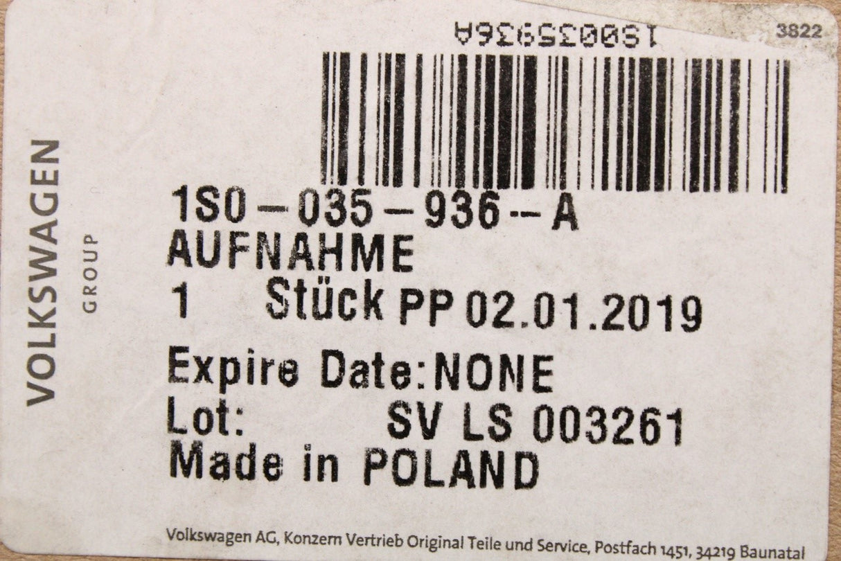 VW Up! Skoda Citigo SEAT Mii Ibiza 2012-on navigation holder 1S0035936A