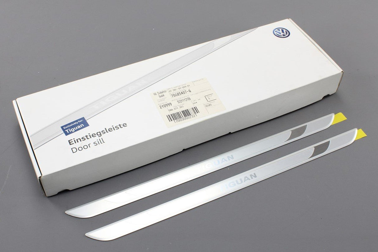 VW Tiguan 2016-on stainless steel door sill protectors (front) 5NA071303