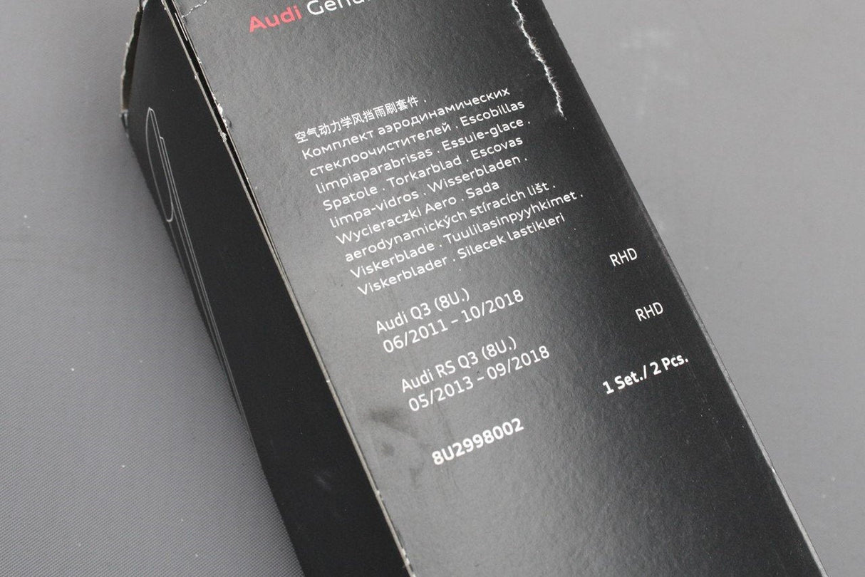 Audi Q3 RSQ3 2012-2018 front windscreen wiper blades set (RHD) 8U2998002