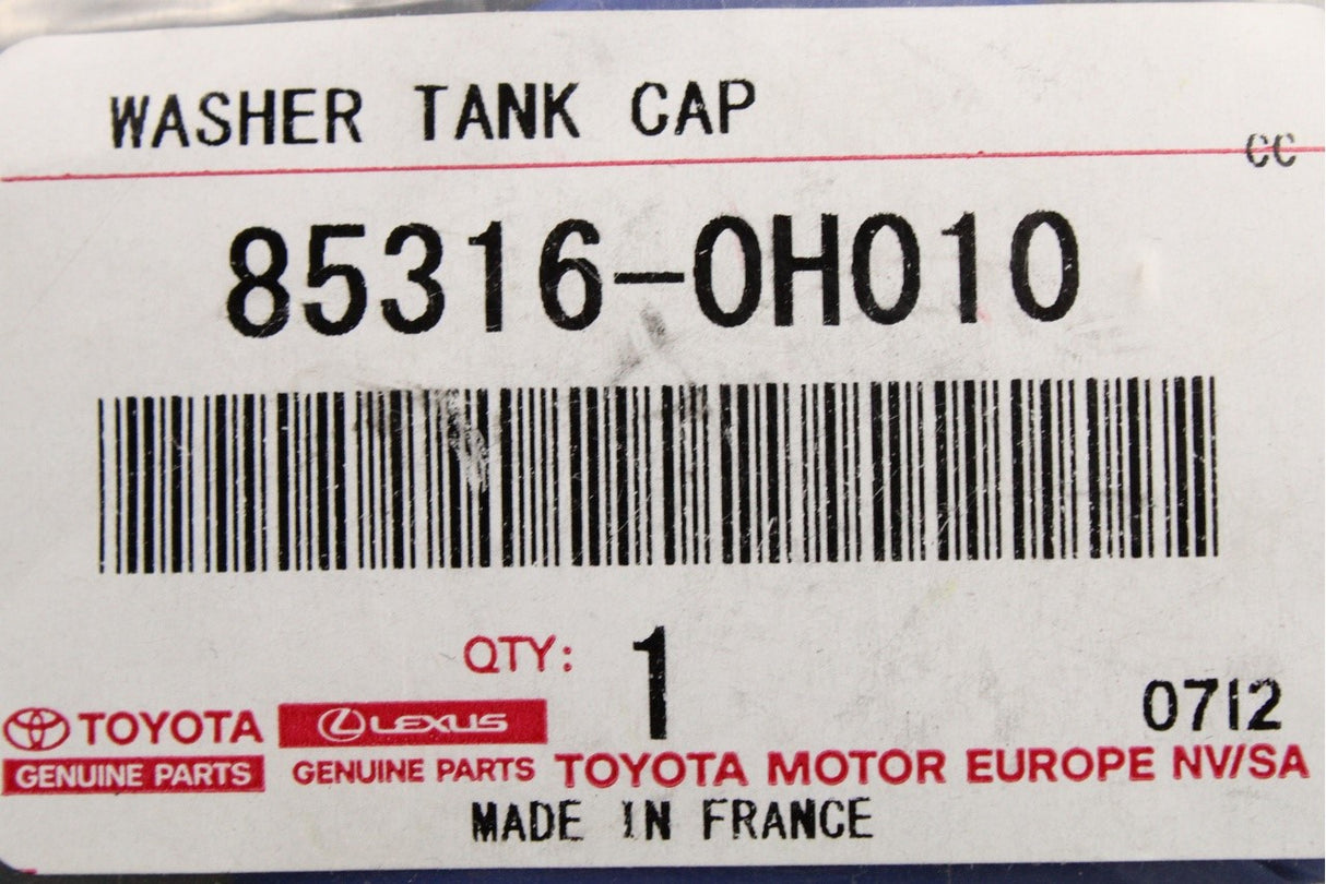 Toyota Aygo 2005-2014 washer bottle reservoir cap 85316-0H010