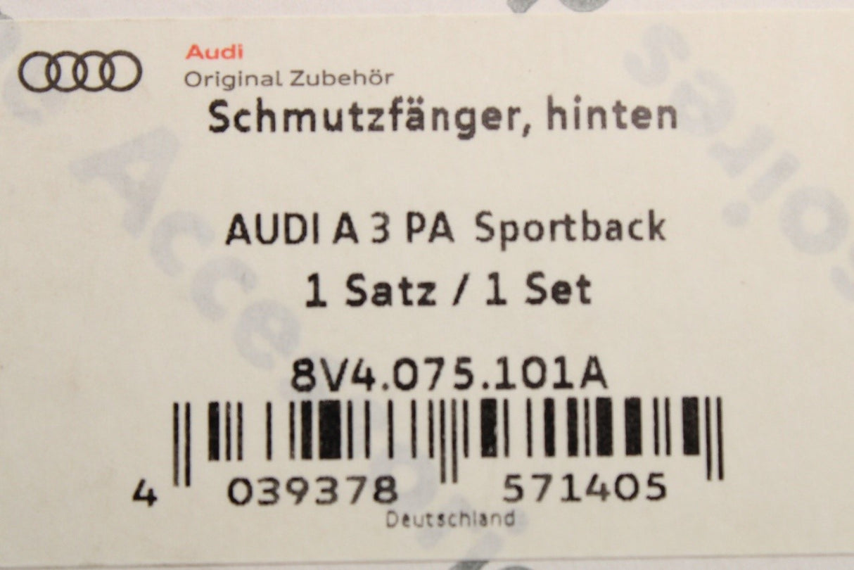Audi A3 8V Sportback 2017-2020 mud flaps (rear) 8V4075101A