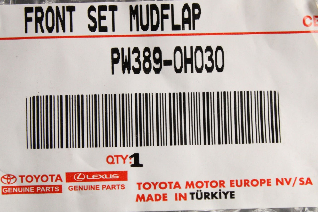 Toyota Aygo X 2022-on mud flaps (front) PW389-0H030