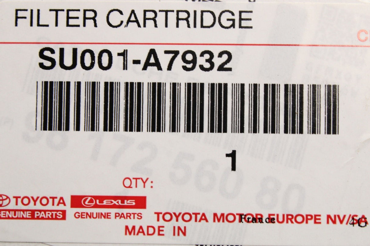 Toyota Proace 2016-on fuel filter SU001-A7932