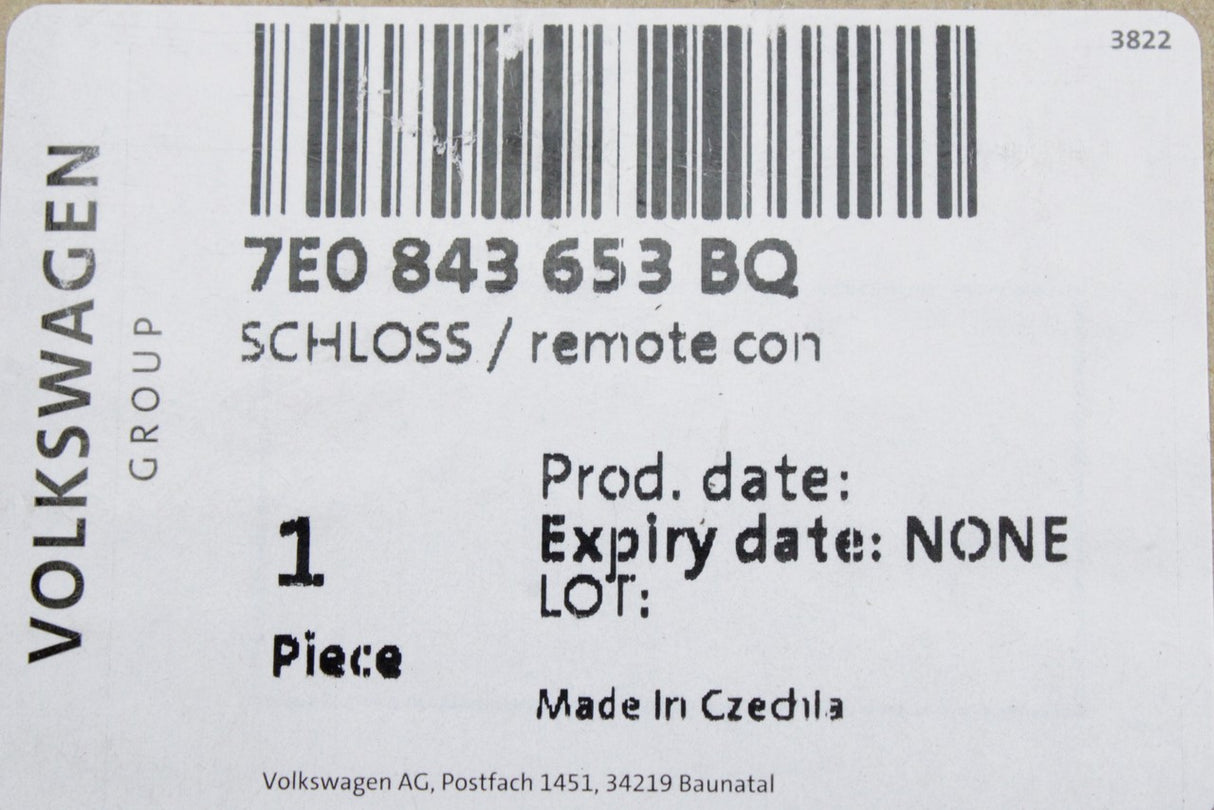 VW Transporter T5 T5.1 T6 2008-2019 sliding door lock (left) 7E0843653BQ