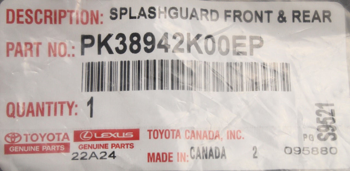 Toyota RAV4 2018-on mud flaps (front & rear) PK38942K00EP