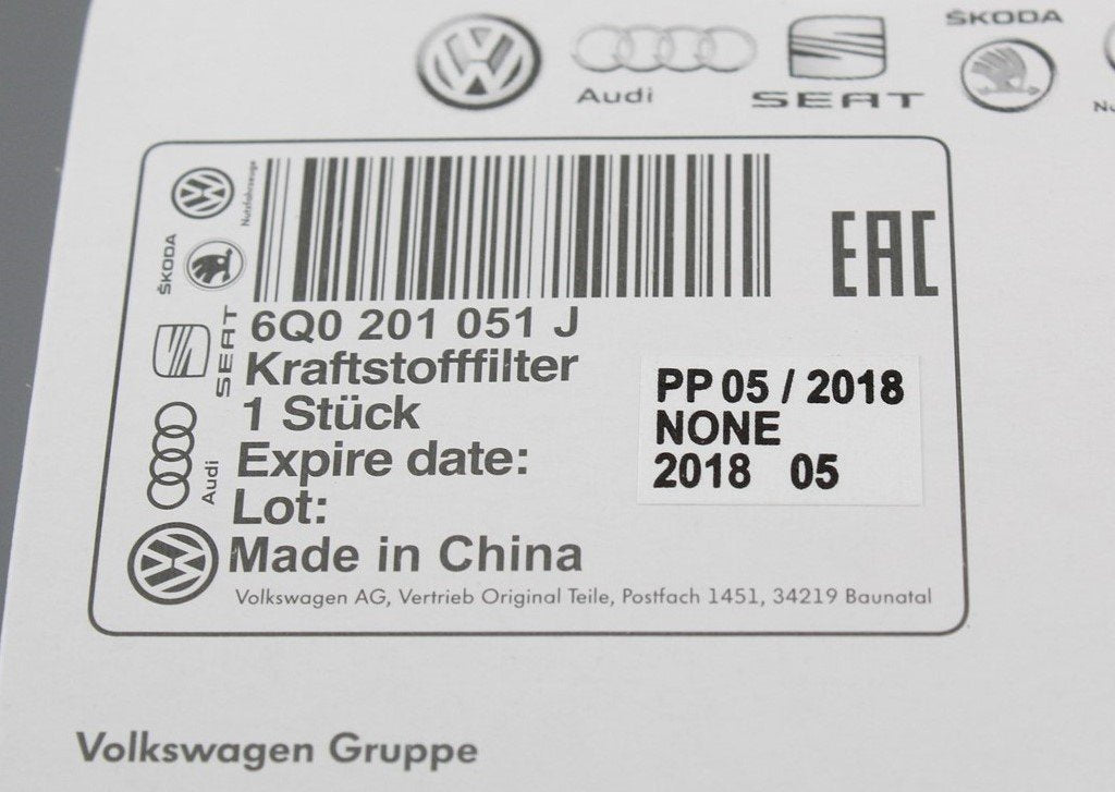 VW Audi Skoda SEAT various petrol fuel filter 4 bar 6Q0201051J