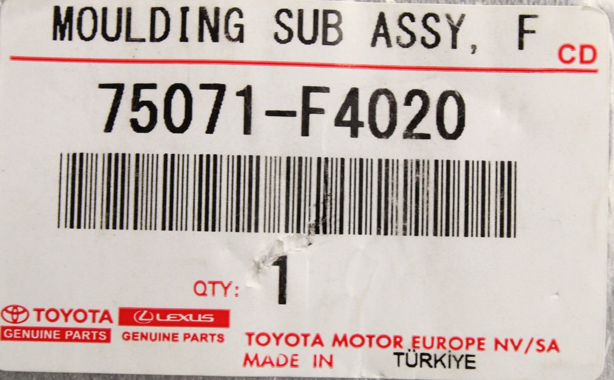 Toyota C-HR 2016-on front b-pillar exterior trim (right) 75071-F4020