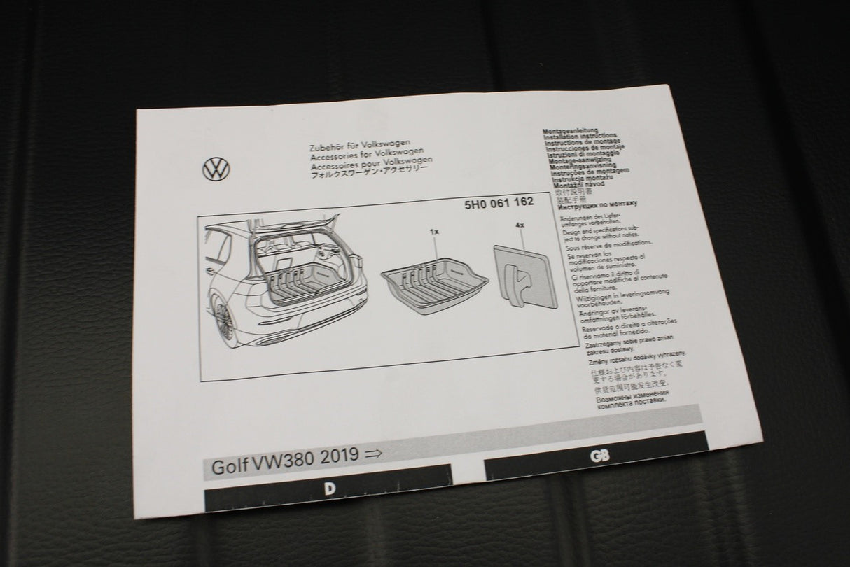 VW Golf MK8 2020-on boot tray (variable boot floor) 5H0061162