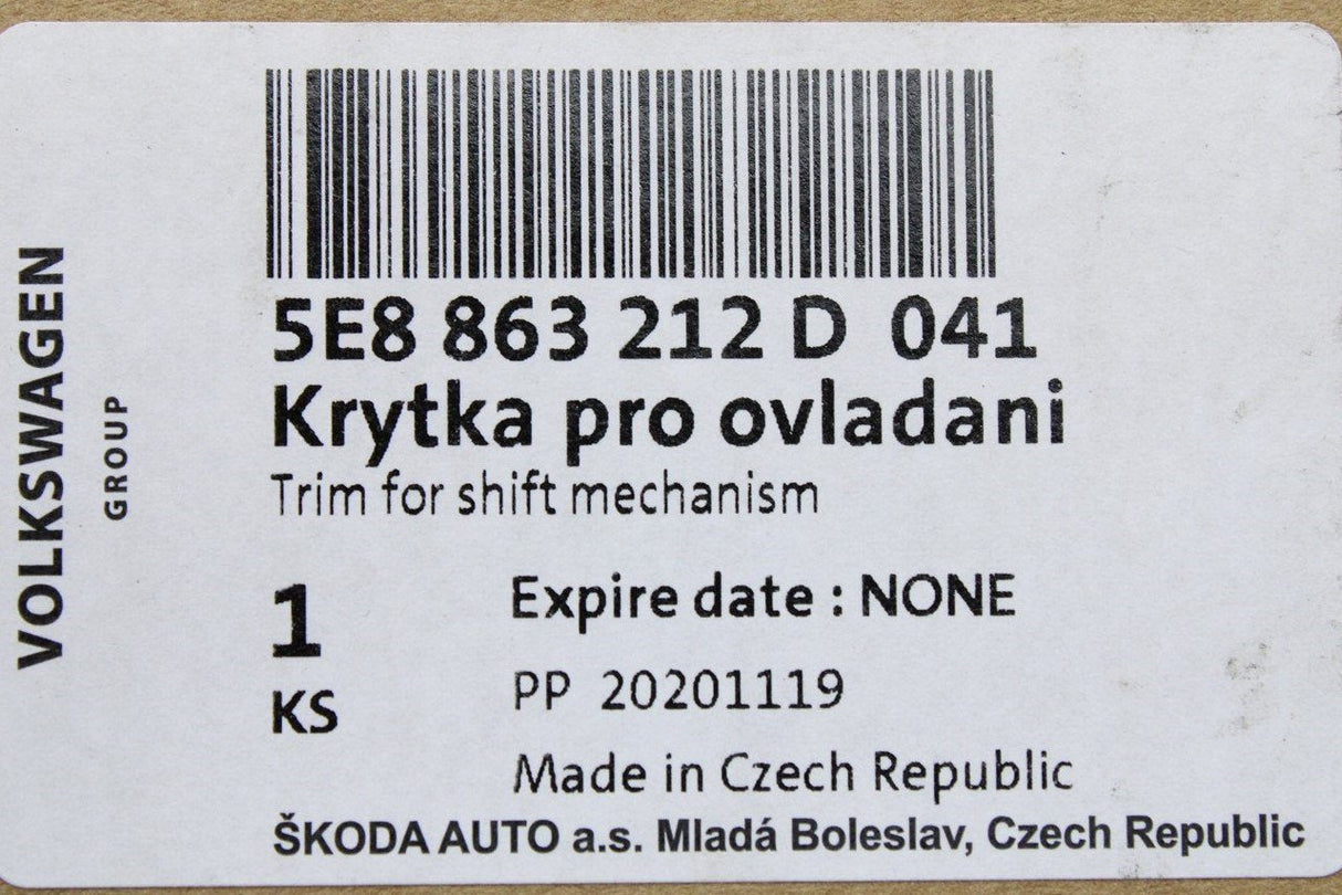 Skoda Octavia 2020- centre console gearstick surround trim 5E8863212D041