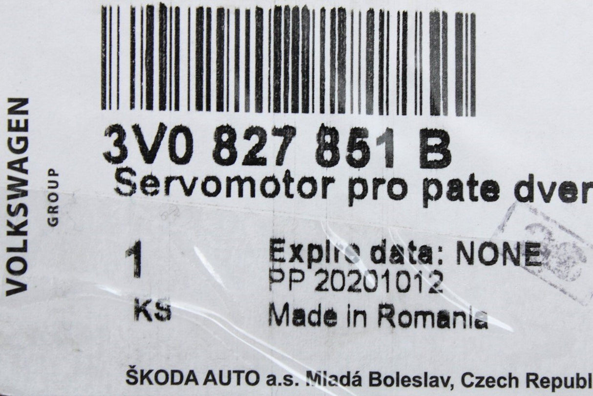 Skoda Superb 15- Saloon power assist electric boot lid strut 3V0827851B