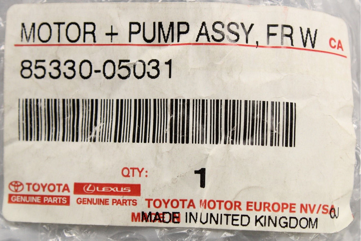 Toyota Avensis Corolla Yaris 2001-09 windscreen washer pump 85330-05031