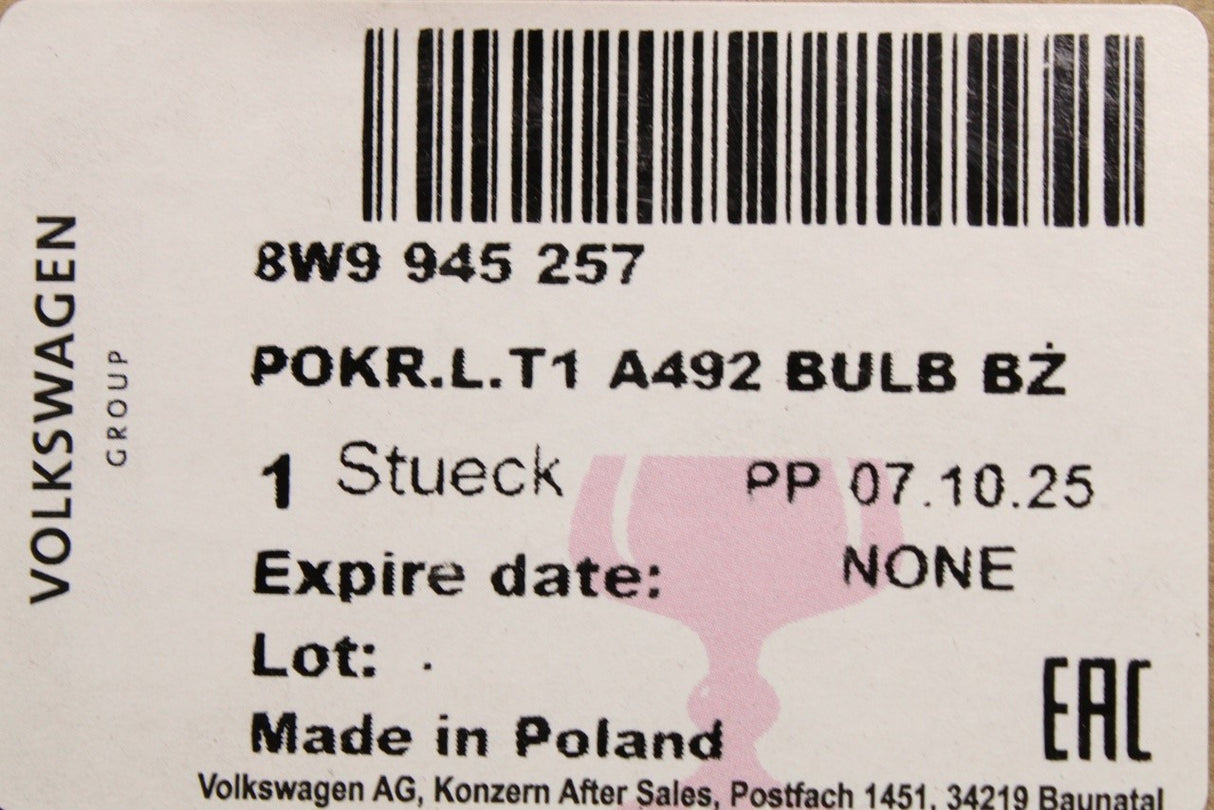 Audi A4 Avant 2016-2025 bulb holder (outer rear left) 8W9945257