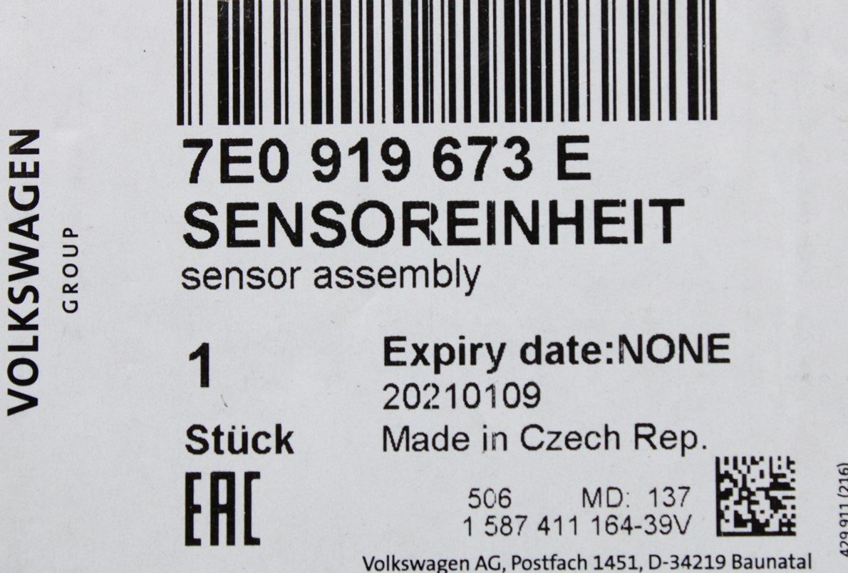 VW Transporter Caravelle California T6 fuel gauge sender 7E0919673E