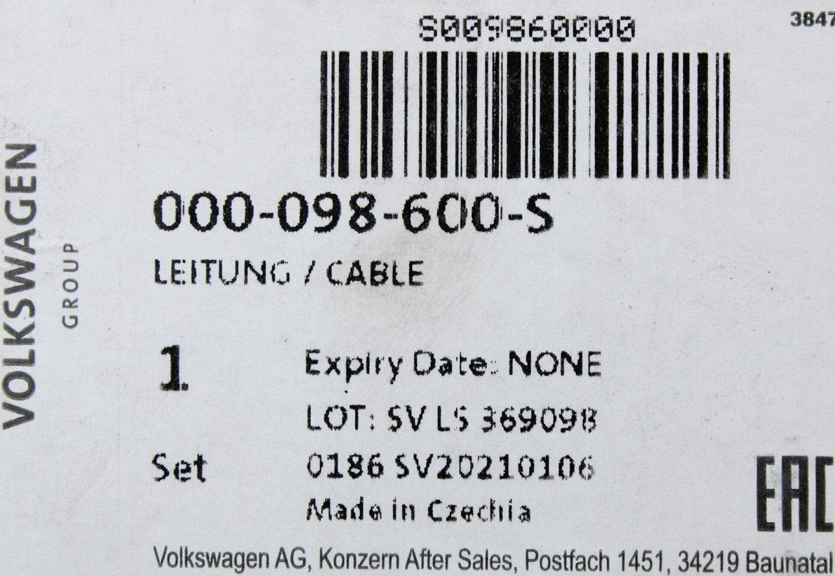 VW Audi Skoda SEAT data connection line (1000mm) 000098600S